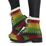 Knitted Style Reggae Pattern Print Comfy Boots GearFrost