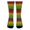 Knitted Style Reggae Pattern Print Crew Socks