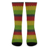 Knitted Style Reggae Pattern Print Crew Socks