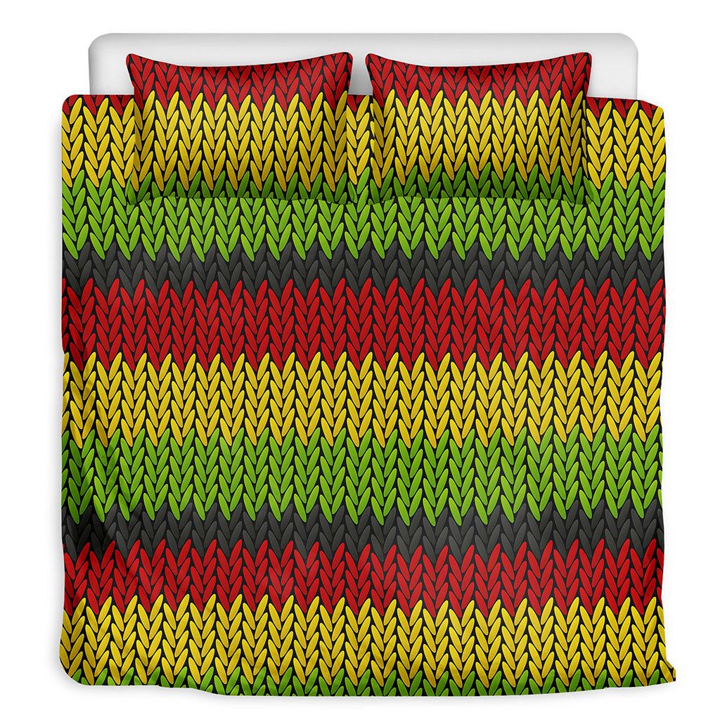 Knitted Style Reggae Pattern Print Duvet Cover Bedding Set