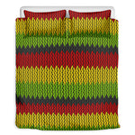 Knitted Style Reggae Pattern Print Duvet Cover Bedding Set