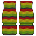 Knitted Style Reggae Pattern Print Front and Back Car Floor Mats