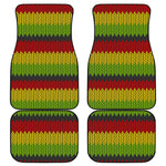 Knitted Style Reggae Pattern Print Front and Back Car Floor Mats