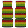 Knitted Style Reggae Pattern Print Front and Back Car Floor Mats