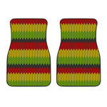 Knitted Style Reggae Pattern Print Front Car Floor Mats