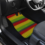 Knitted Style Reggae Pattern Print Front Car Floor Mats
