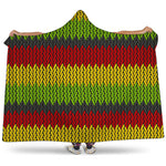 Knitted Style Reggae Pattern Print Hooded Blanket