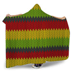 Knitted Style Reggae Pattern Print Hooded Blanket