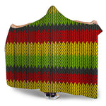 Knitted Style Reggae Pattern Print Hooded Blanket