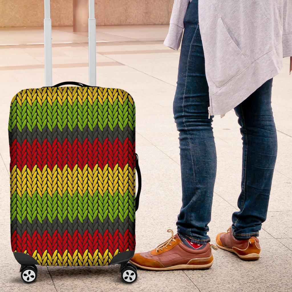 Knitted Style Reggae Pattern Print Luggage Cover GearFrost
