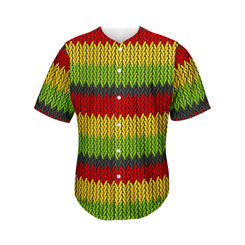 Knitted Style Reggae Pattern Print Men's Baseball Jersey