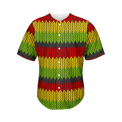 Knitted Style Reggae Pattern Print Men's Baseball Jersey