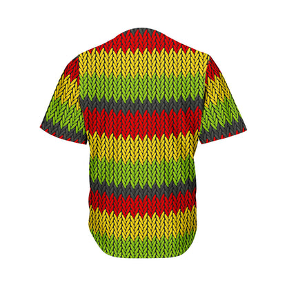 Knitted Style Reggae Pattern Print Men's Baseball Jersey