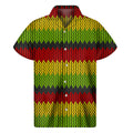 Knitted Style Reggae Pattern Print Men's Short Sleeve Shirt