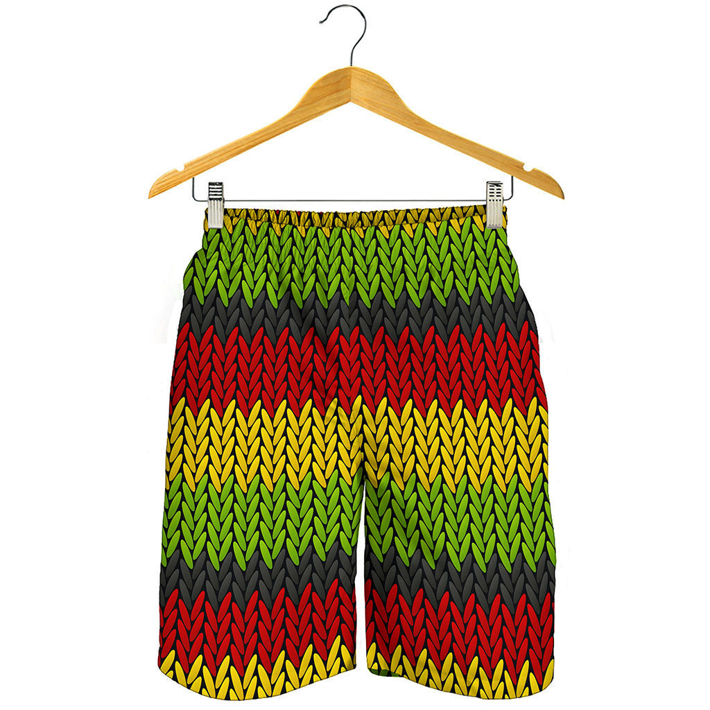 Knitted Style Reggae Pattern Print Men's Shorts