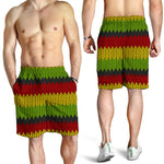 Knitted Style Reggae Pattern Print Men's Shorts