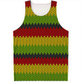 Knitted Style Reggae Pattern Print Men's Tank Top