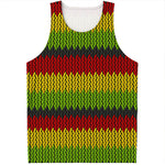 Knitted Style Reggae Pattern Print Men's Tank Top