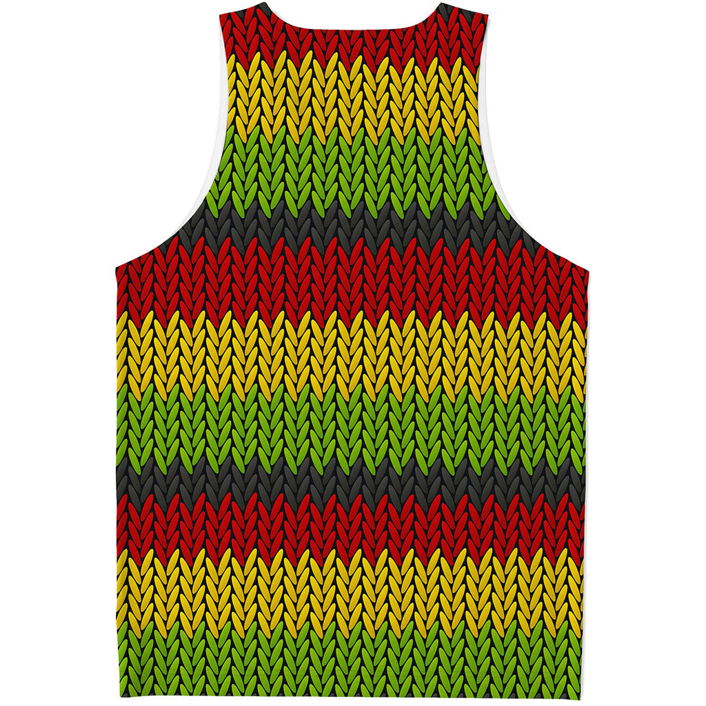 Knitted Style Reggae Pattern Print Men's Tank Top