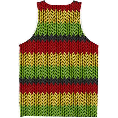 Knitted Style Reggae Pattern Print Men's Tank Top