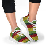 Knitted Style Reggae Pattern Print Mesh Knit Shoes GearFrost