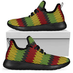 Knitted Style Reggae Pattern Print Mesh Knit Shoes GearFrost