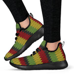 Knitted Style Reggae Pattern Print Mesh Knit Shoes GearFrost