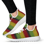 Knitted Style Reggae Pattern Print Mesh Knit Shoes GearFrost