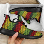 Knitted Style Reggae Pattern Print Mesh Knit Shoes GearFrost