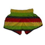 Knitted Style Reggae Pattern Print Muay Thai Boxing Shorts