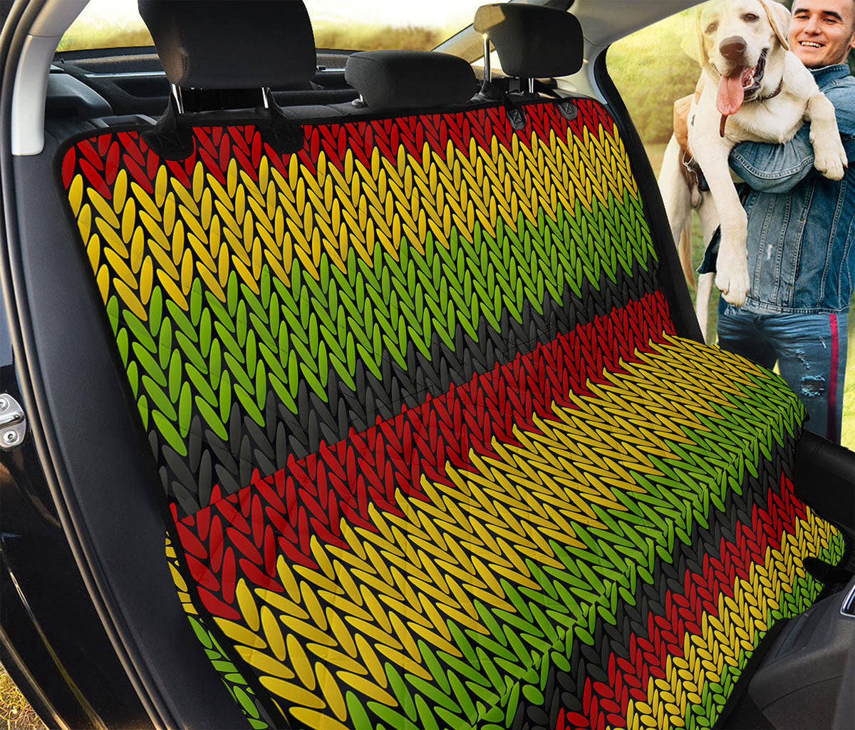 Knitted Style Reggae Pattern Print Pet Car Back Seat Cover