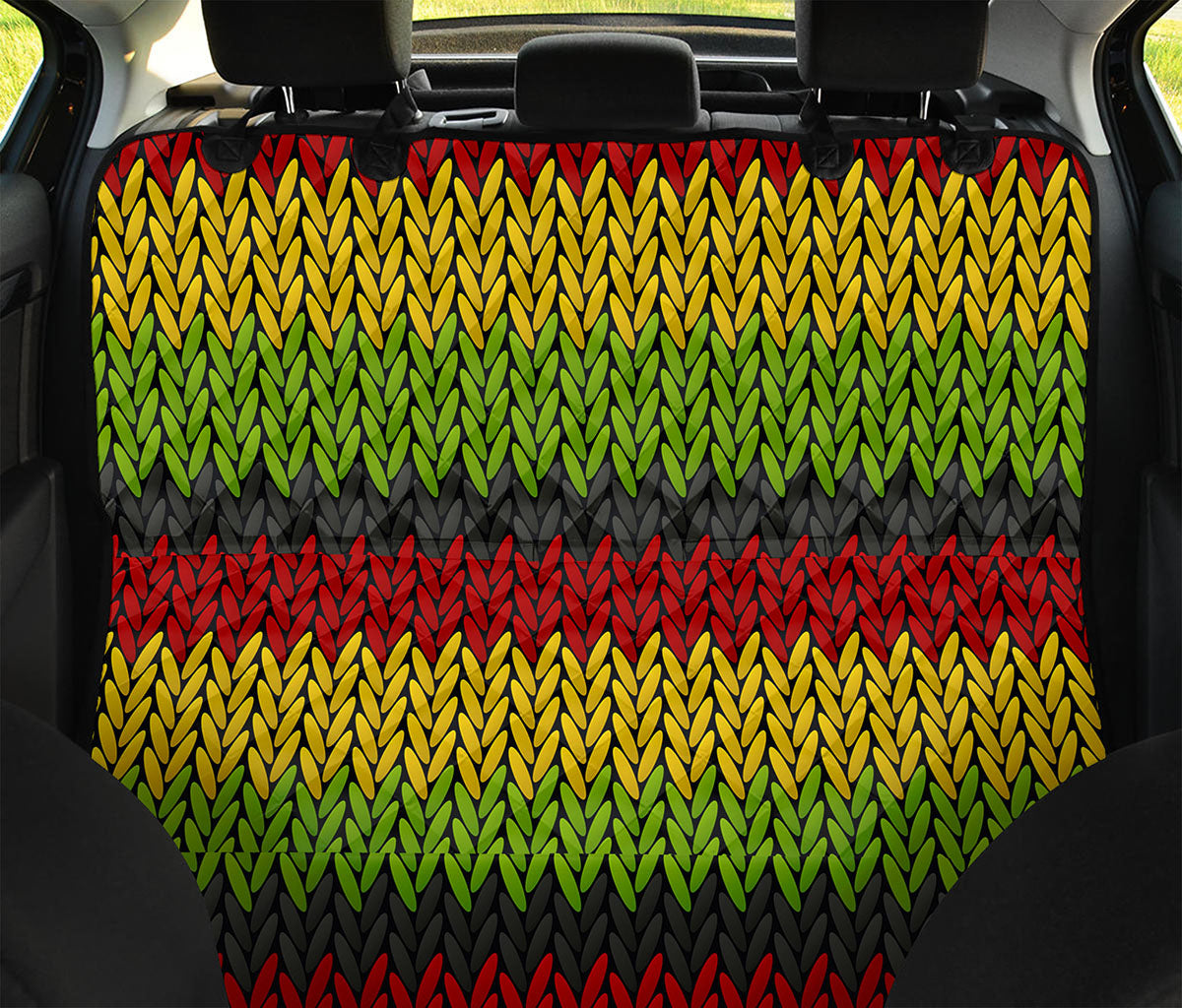 Knitted Style Reggae Pattern Print Pet Car Back Seat Cover