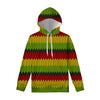 Knitted Style Reggae Pattern Print Pullover Hoodie