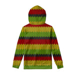 Knitted Style Reggae Pattern Print Pullover Hoodie