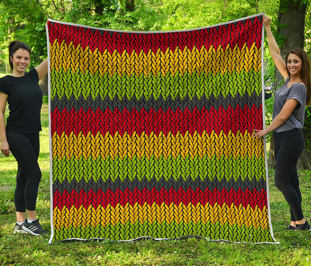 Knitted Style Reggae Pattern Print Quilt