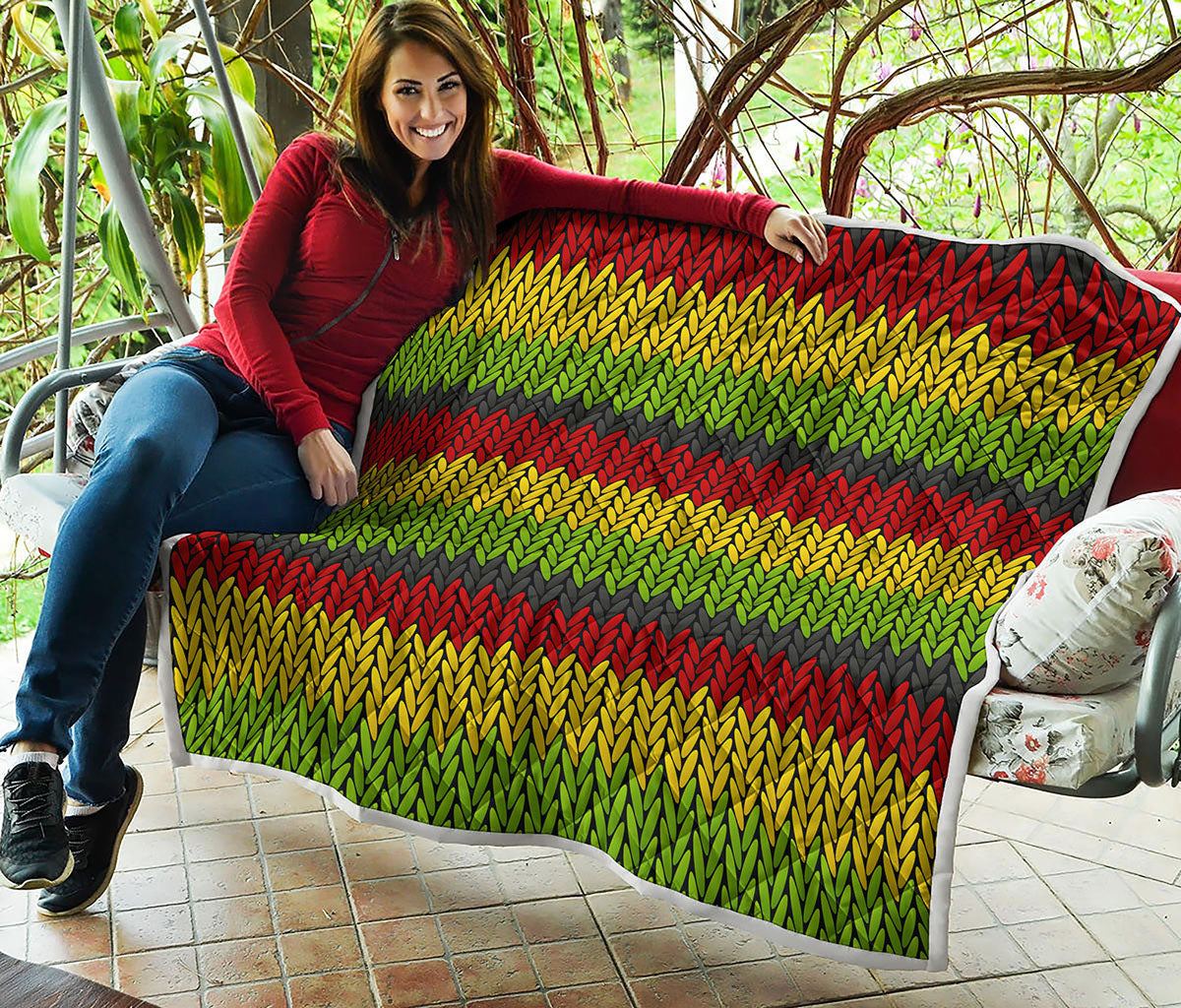 Knitted Style Reggae Pattern Print Quilt