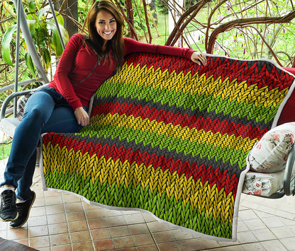 Knitted Style Reggae Pattern Print Quilt