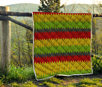 Knitted Style Reggae Pattern Print Quilt