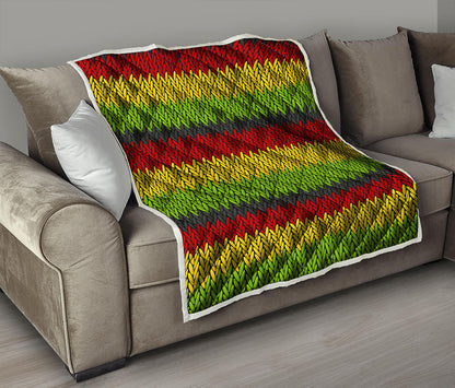 Knitted Style Reggae Pattern Print Quilt