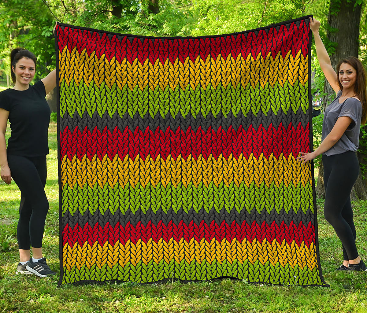 Knitted Style Reggae Pattern Print Quilt