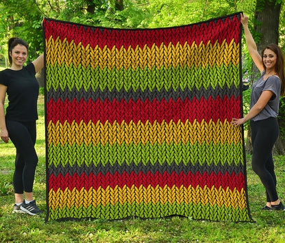 Knitted Style Reggae Pattern Print Quilt