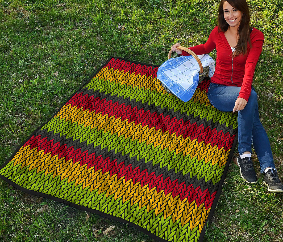 Knitted Style Reggae Pattern Print Quilt