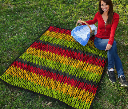 Knitted Style Reggae Pattern Print Quilt