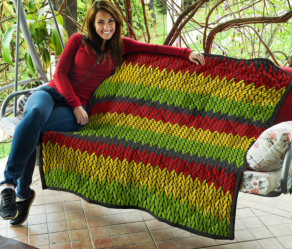 Knitted Style Reggae Pattern Print Quilt