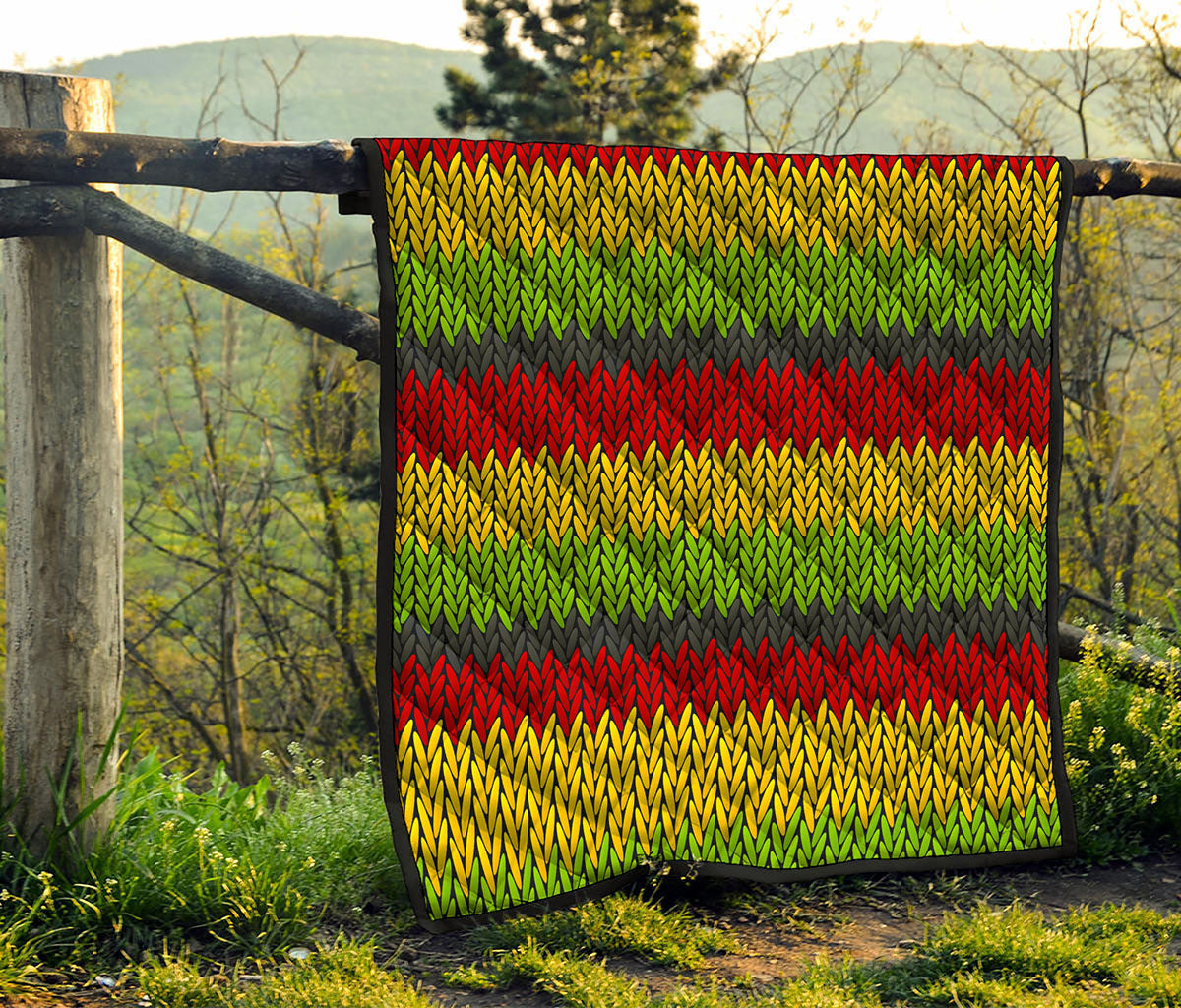 Knitted Style Reggae Pattern Print Quilt