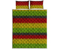 Knitted Style Reggae Pattern Print Quilt Bed Set