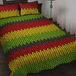 Knitted Style Reggae Pattern Print Quilt Bed Set