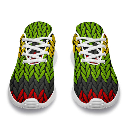 Knitted Style Reggae Pattern Print Sport Shoes GearFrost