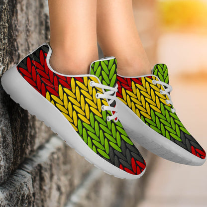 Knitted Style Reggae Pattern Print Sport Shoes GearFrost