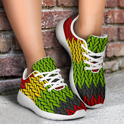 Knitted Style Reggae Pattern Print Sport Shoes GearFrost